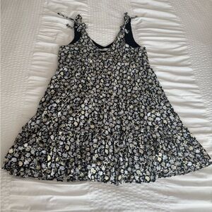 Hollister black V-Neck floral bow sleeve Sundress